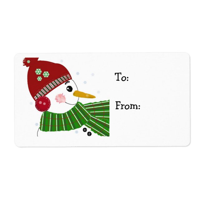 Snowman in Red Hat and Green Scarf (Front)