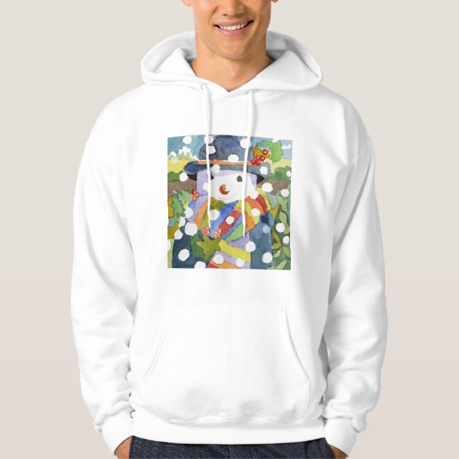Snowman in snow 2011 hoodie (Front)