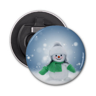 Snowman In Snow Bottle Opener