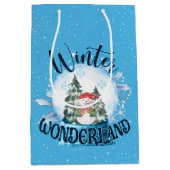 Snowman in Snow Globe  Medium Gift Bag (Front)