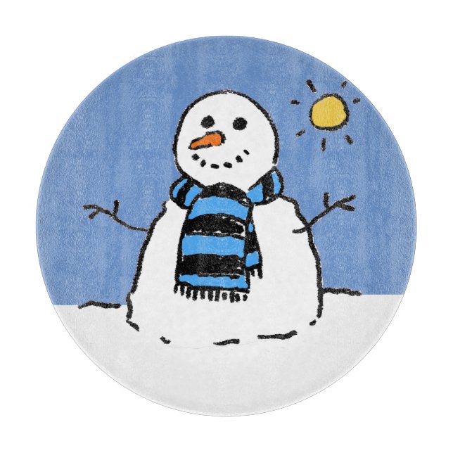 Snowman in Sunshine Cutting Board (Front)