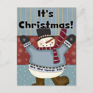 Snowman It's Christmas Greeting Cards