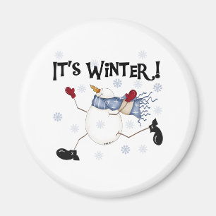 Snowman It's Winter Magnet