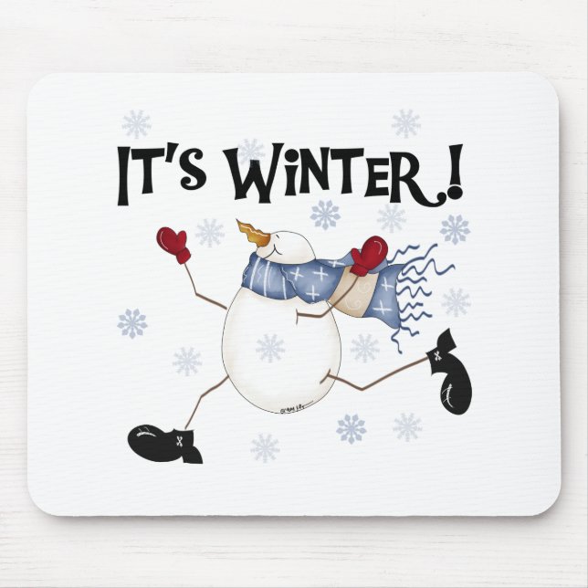 Snowman It's Winter Mouse Pad (Front)