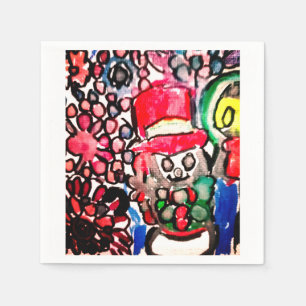 Snowman joy napkin