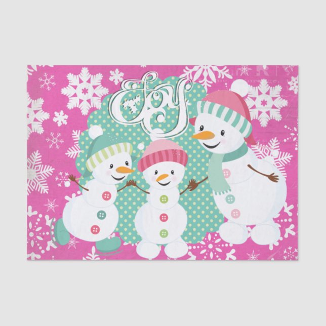 Snowman Joy Tissue Paper (Front)