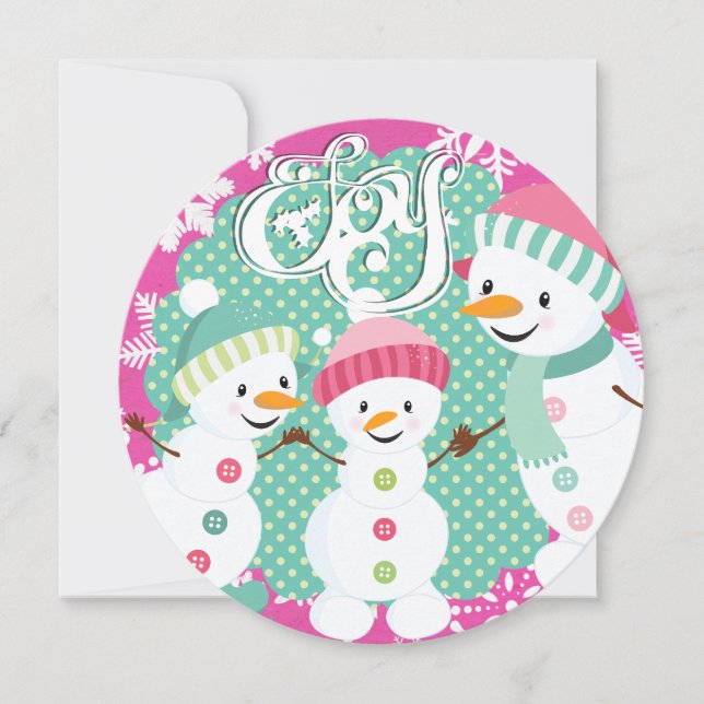 Snowman Joy Winter Holiday Card (Front)