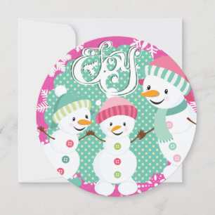 Snowman Joy Winter Holiday Card