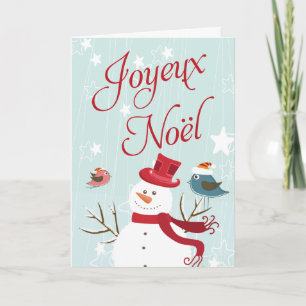 Snowman Joyeux Noël Christmas Cards