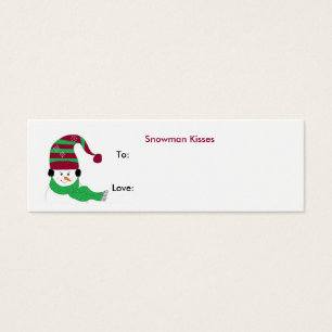 Snowman Kisses - Gift Tag