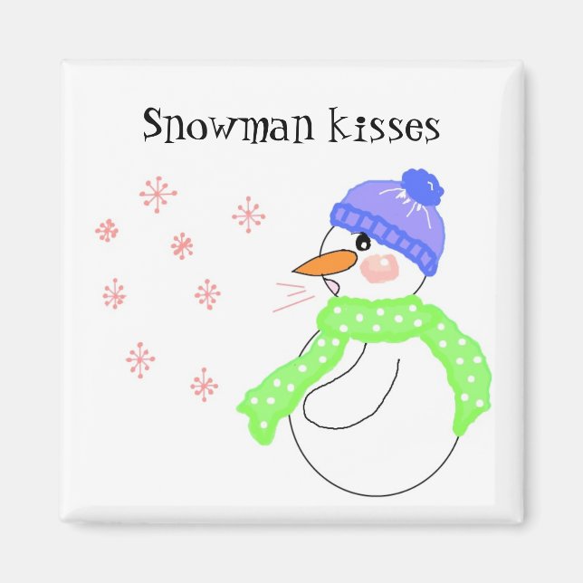 Snowman Kisses Magnet (Front)