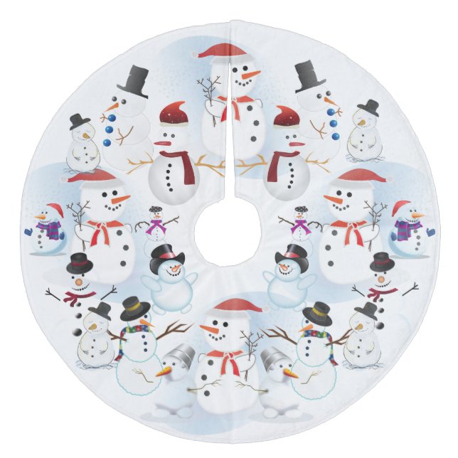 Snowman Land Fleece Tree Skirt (Front)