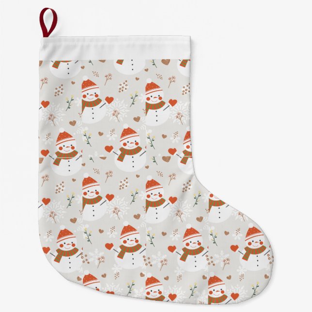 ⛄ snowman large christmas stocking (Front)
