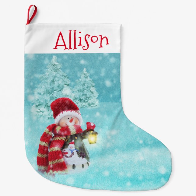 Snowman Large Christmas Stocking (Front)