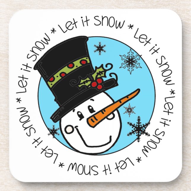 Snowman Let It Snow Coaster (Front)