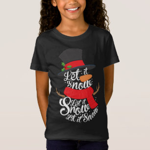 Snowman Let it Snow Cute Christmas Winter Holiday T-Shirt