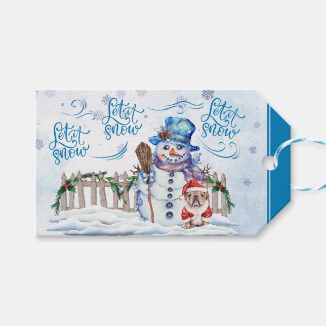 Snowman | Let it Snow Gift Tag (Front (Horizontal))