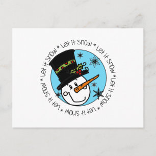 Snowman Let It Snow Holiday Postcard