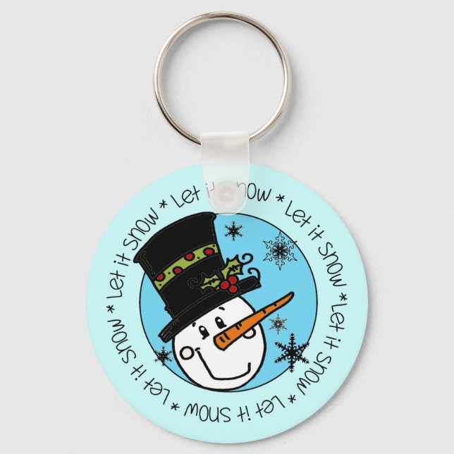 Snowman Let It Snow Key Ring (Front)
