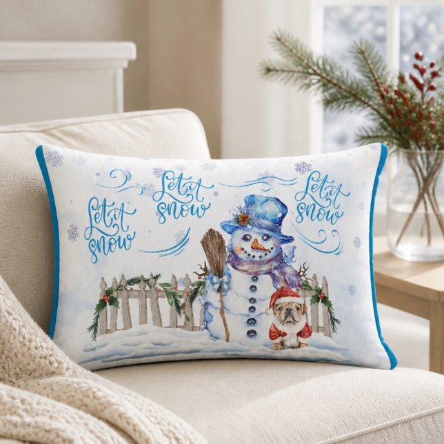 Snowman | Let it Snow Lumbar Cushion (Creator Uploaded)