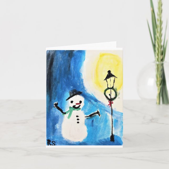 Snowman & Lightpost  Card (Front)