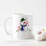 Snowman Little Boy In Love Coffee Mug<br><div class="desc">* A little snowman boy, with his cute scarf and side smile... ... .a flirty, lover boy! * Cute gift for boyfriend, husband, winter birthday or Valentine's Day. * Coffee mugs are available in several colours, styles and sizes. * Add text, if desired (choose font style, colour, size and placement...</div>