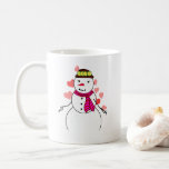Snowman Little Girl In Love Coffee Mug<br><div class="desc">* A little snowman boy, with his cute scarf and side smile... ... .a flirty, lover girl! * Cute gift for girlfriend, wife, winter birthday or Valentine's Day. * Coffee mugs are available in several colours, styles and sizes. * Add text, if desired (choose font style, colour, size and placement...</div>