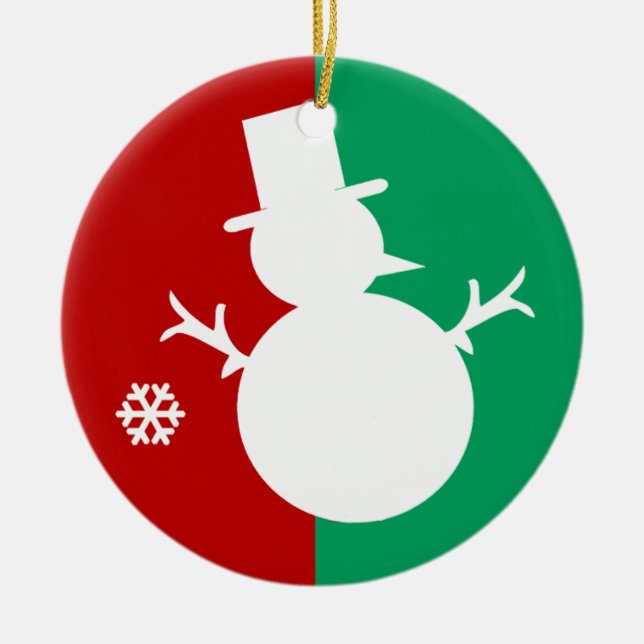Snowman Logo Ceramic Tree Decoration (Front)