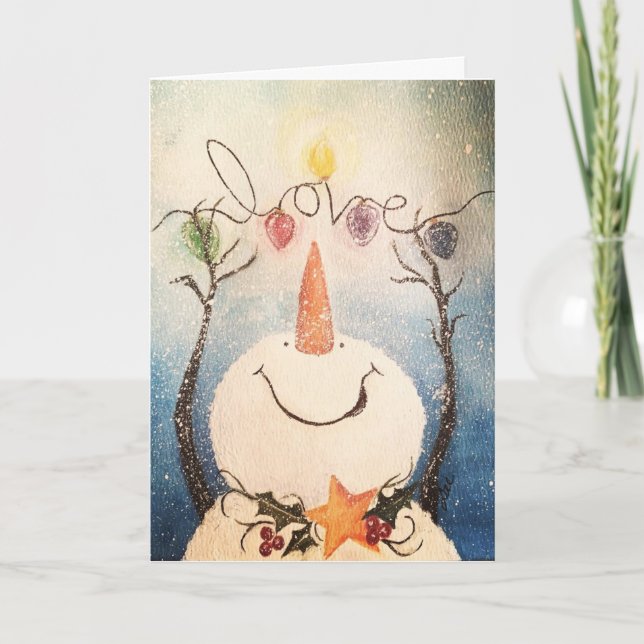 Snowman Love - Folded Card (Front)