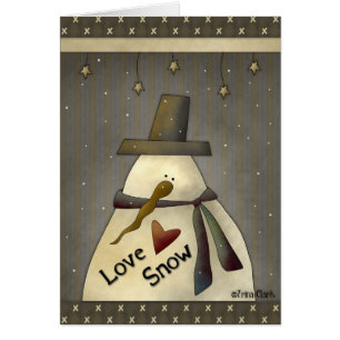 Snowman Love Snow Winter Holiday Card