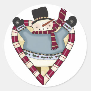 Snowman Love T-shirts and Gifts Classic Round Sticker