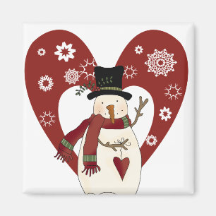 Snowman Loves Snow T-shirts and Gifts Magnet