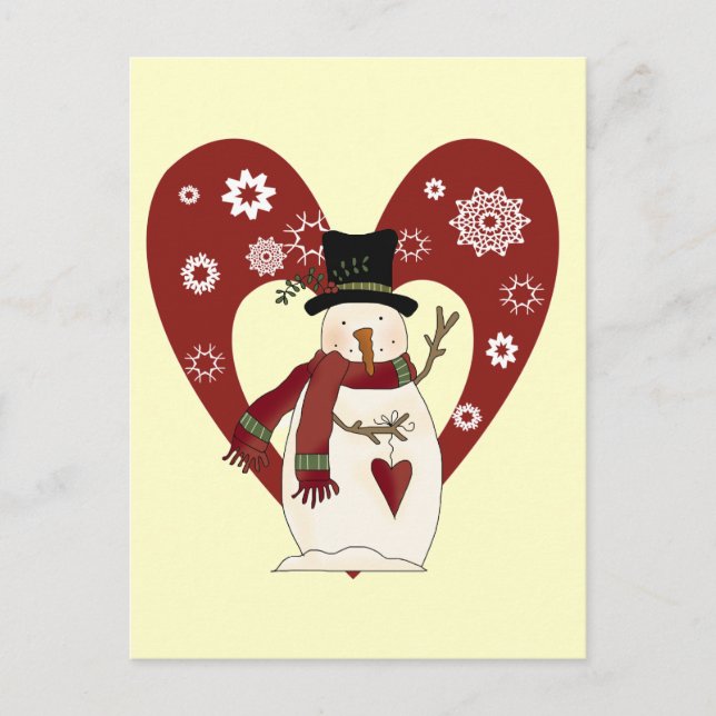Snowman Loves Snow T-shirts and Gifts Postcard (Front)