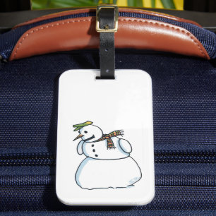 Snowman luggage tag