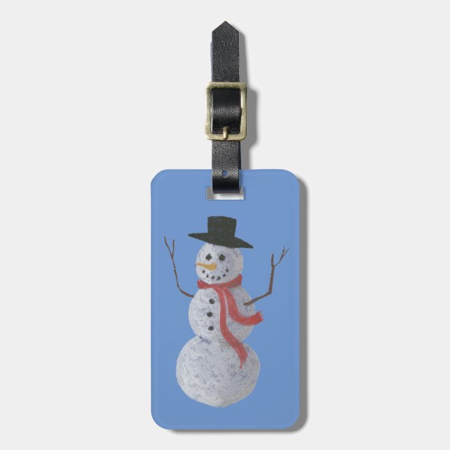 Snowman Luggage Tag (Front Vertical)