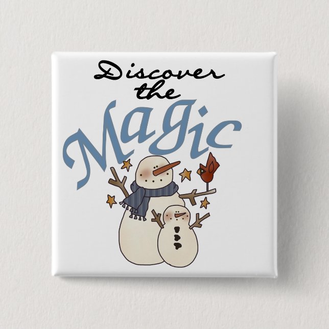 Snowman Magic Christmas Holiday 15 Cm Square Badge (Front)