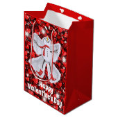 Snowman Making a Snow Angel Valentine's Day Medium Gift Bag (Front Angled)