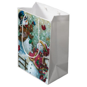 snowman medium gift bag
