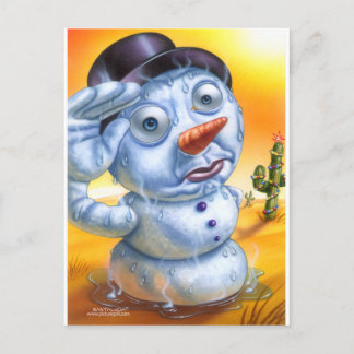 snowman_melting postcard
