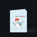 Snowman, Merry Christmas!! Holiday Card<br><div class="desc">Boneco de neve fofo,  desejando Feliz natal!! Alegria do Natal em seu lar!! Boas festas.</div>
