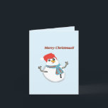 Snowman, Merry Christmas!! Holiday Card<br><div class="desc">Boneco de neve fofo,  desejando Feliz natal!! Alegria do Natal em seu lar!! Boas festas.</div>