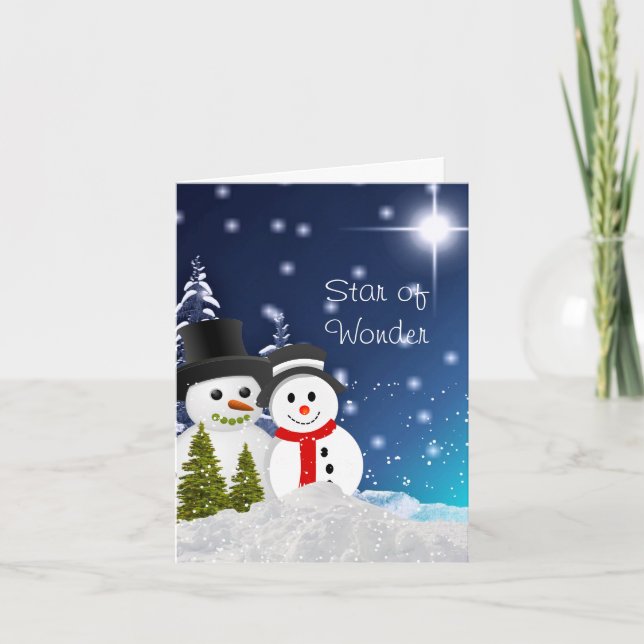 Snowman Merry Christmas Holiday Greeting  Card (Front)