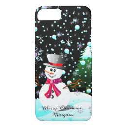 Snowman "Merry Christmas" personalised Case-Mate iPhone Case