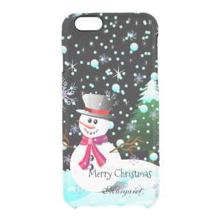 Snowman "Merry Christmas" personalised Clear iPhone 6/6S Case