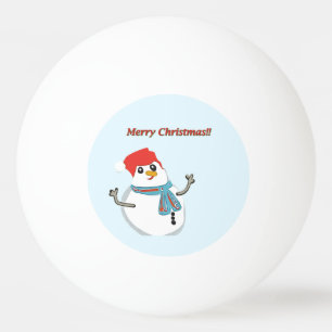 Snowman. Merry Christmas. Ping Pong Ball