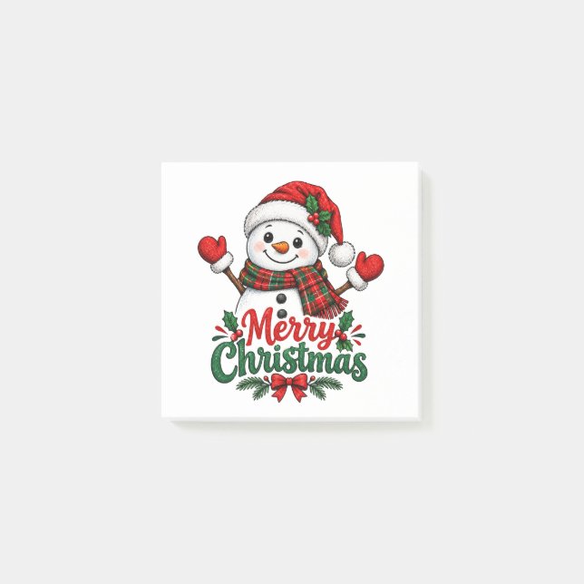 Snowman Merry Christmas  Post-it Notes (Front)