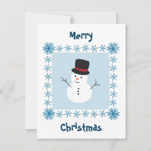 Snowman Merry Christmas winter greeting card
