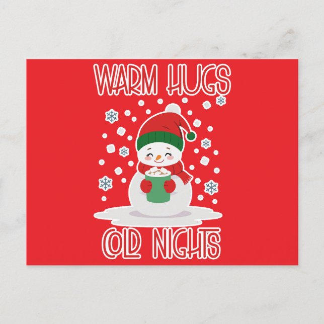 Snowman – Merry Winter Design  Holiday Postcard (Front)