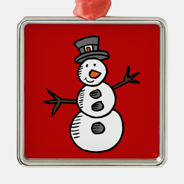 Snowman Metal Tree Decoration (Front)