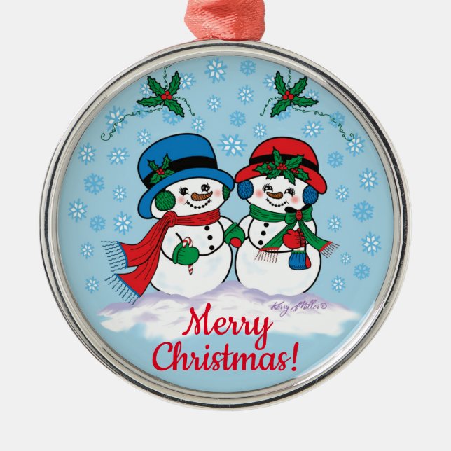 Snowman Metal Tree Decoration (Front)